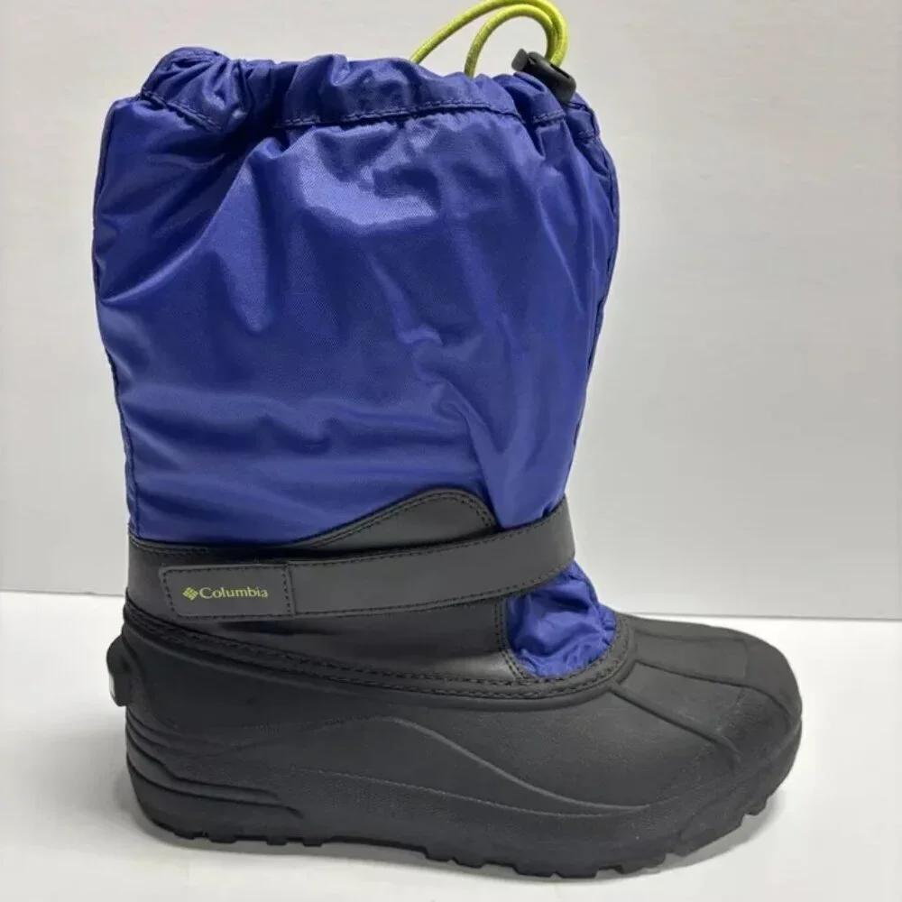 Columbia Youth Powderbug Forty, Blue Winter Boots, Girls’ Size 7 M